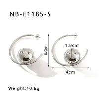 1 Pair Pentagram Round Heart Shape IG Style Classic Style Oversized 304 Stainless Steel 18K Gold Plated White Gold Plated Ear Studs sku image 2
