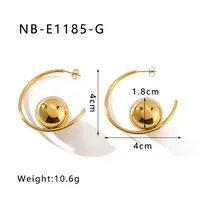 1 Pair Pentagram Round Heart Shape IG Style Classic Style Oversized 304 Stainless Steel 18K Gold Plated White Gold Plated Ear Studs sku image 1
