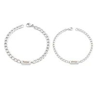 Lettre Décontractée Style Simple Acier Inoxydable 304 Bracelets En Masse main image 1