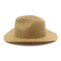 Unisexe Couleur Unie Grand Avant-Toit Rétro Chapeau De Paille main image 2