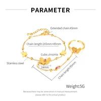 Butterfly Simple Style 304 Stainless Steel Zircon Bracelets In Bulk main image 5