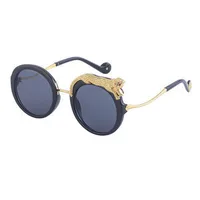Round Frame Fashion Diamond Leopard Pc UV400 Full Frame Women's Sunglasses sku image 2