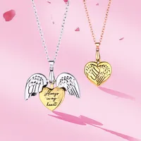 Estilo De Dibujos Animados Lindo Dulce Aleación De Zinc Forma De Corazón Alas Enchapado Niños Collar Colgante main image 1