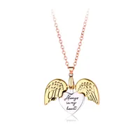 Cartoon Style Cute Sweet Zinc Alloy Heart Shape Wings Plating Kid'S Pendant Necklace sku image 1