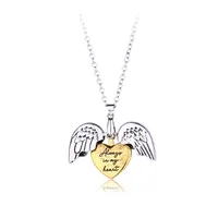 Cartoon Style Cute Sweet Zinc Alloy Heart Shape Wings Plating Kid'S Pendant Necklace sku image 2