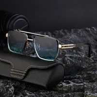 Retro Streetwear Color Block Pc Square Full Frame Men's Sunglasses main image 4