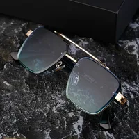 Retro Ropa De Calle Bloque De Color Ordenador Personal Cuadrado Fotograma Completo Gafas De Sol Hombre main image 3