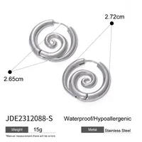 1 Pair Spiral Circle IG Style 304 Stainless Steel 18K Gold Plated Earrings sku image 2