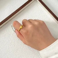 Estilo Simple Aleación Forma De Corazón Enchapado Mujeres Anillos Abiertos main image 5