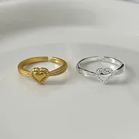 Estilo Simple Aleación Forma De Corazón Enchapado Mujeres Anillos Abiertos main image 1