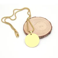 1 Piece 304 Stainless Steel Round Pendant main image 2