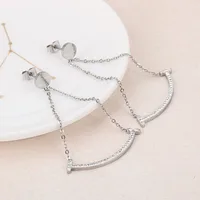 1 Pair Smile Face Simple Style 304 Stainless Steel 18K Gold Plated Rhinestones Inlay Drop Earrings main image 4