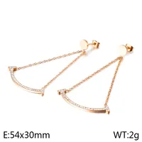 1 Pair Smile Face Simple Style 304 Stainless Steel 18K Gold Plated Rhinestones Inlay Drop Earrings main image 10