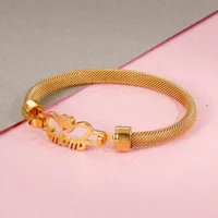 Letra Estilo Simple Chapados en oro de 18k Acero Inoxidable 304 Brazalete Venta Al Por Mayor main image 6