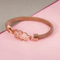 Letter Simple Style 18K Gold Plated 304 Stainless Steel Bangle Wholesale main image 5