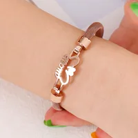 Letra Estilo Simple Chapados en oro de 18k Acero Inoxidable 304 Brazalete Venta Al Por Mayor main image 4