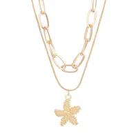 Marine Style 304 Stainless Steel Alloy Shell Starfish Conch Women's Jewelry Set sku image 27