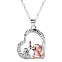 Heart Shape Simple Style Classic Style Rhinestones Copper Pendant Necklace Wholesale main image 3
