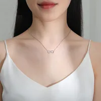 Bow Knot Simple Style Classic Style Rhinestones Copper Pendant Necklace Wholesale main image 1