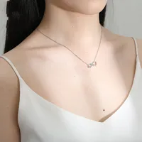 Bow Knot Simple Style Classic Style Rhinestones Copper Pendant Necklace Wholesale main image 3