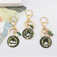 Cute Panda Flower Flower Keychain  Style Internet Celebrity Chengdu Flower Panda Couple Pendant Bag Creative Hanging Ornaments main image 1