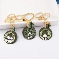 Cute Panda Flower Flower Keychain  Style Internet Celebrity Chengdu Flower Panda Couple Pendant Bag Creative Hanging Ornaments main image 3