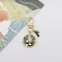 Cute Panda Flower Flower Keychain  Style Internet Celebrity Chengdu Flower Panda Couple Pendant Bag Creative Hanging Ornaments main image 5