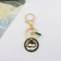Cute Panda Flower Flower Keychain  Style Internet Celebrity Chengdu Flower Panda Couple Pendant Bag Creative Hanging Ornaments sku image 3