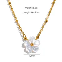 Wholesale Jewelry IG Style Elegant Sweet Flower 304 Stainless Steel Shell 18K Gold Plated Inlay Rings Earrings Necklace main image 6