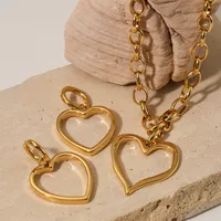 Forme De Cœur Style Moderne Sucré Acier Inoxydable 304 Acier Inoxydable 316 Plaqué Or 16 Carats Or Blanc Plaqué Plaqué Or Ensemble De Bijoux main image 6