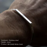 Solid Color Simple Style Streetwear Commute 18K Gold Plated White Gold Plated 304 Stainless Steel Bangle Wholesale main image 1