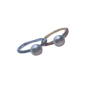 Simple Style 925 Sterling Silver Freshwater Pearl Geometric Inlay Zircon Women's Open Rings main image 2