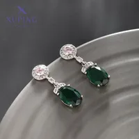 1 Pair Geometric Oval Elegant XUPING Copper Artificial Gemstones Inlay Drop Earrings main image 4