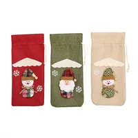 Christmas Wine Bottle Cover Wine Bag Linen Christmas New Champagne Wine Bottle Cover Red Wine Bottle Bag Dining Table Dress Products main image 5