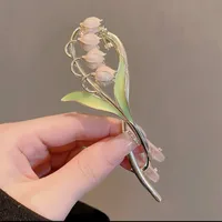 Vintage Pearl Flowers Banana Clip High-Grade Metal Butterfly Net Red Barrettes Antique Coiled Hair Elegant Hairpin Wholesale sku image 7