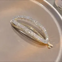 Vintage Pearl Flowers Banana Clip High-Grade Metal Butterfly Net Red Barrettes Antique Coiled Hair Elegant Hairpin Wholesale sku image 10