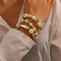 Solid Color Retro Simple Style Commute Alloy Plastic Bracelets Wholesale main image 3