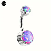 1 Piece Titanium Alloy Hip-Hop Simple Style Semicircle Belly Rings main image 3