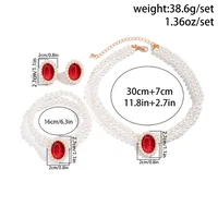 Elegante Perla De Imitación Aleación Turquesa Geométrico Diamantes De Imitación Mujeres Conjunto De Joyas main image 5