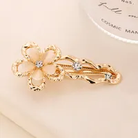 Women's Flower Cute Sweet Alloy Diamond Hair Clip sku image 1