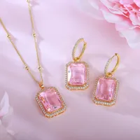 Square Copper Plating Jewelry Set main image 3