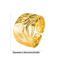 Casual Modern Style Simple Style 925 Sterling Silver Solid Color Monogram Crack Plating 18K Gold Plated Silver Plated Women's Wide Band Rings Open Rings Rings main image 9