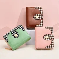 2024 New Korean Style Simple Fashion Small Wallet Women's Short Houndstooth Special-Interest Design Clutch Mini Women's School main image 1