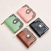 2024 New Korean Style Simple Fashion Small Wallet Women's Short Houndstooth Special-Interest Design Clutch Mini Women's School main image 4