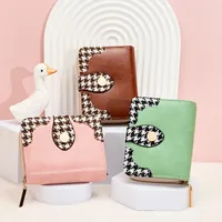 2024 New Korean Style Simple Fashion Small Wallet Women's Short Houndstooth Special-Interest Design Clutch Mini Women's School main image 5