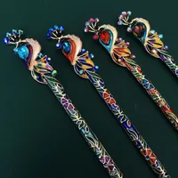 Vintage Headdress Peacock Crystal Cloisonne Hairpin Chinese Style Hanfu Updo Accessories Raccoon Hair Accessories main image 5