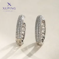 1 Pair Xuping Simple Style Circle Copper Alloy Artificial Gemstones 14k Gold Plated 18k Gold Plated White Gold Plated Hoop Earrings main image 7