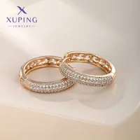 1 Pair Xuping Simple Style Circle Copper Alloy Artificial Gemstones 14k Gold Plated 18k Gold Plated White Gold Plated Hoop Earrings main image 8