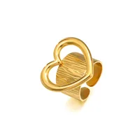 Simple Style 304 Stainless Steel Geometric Heart Shape Flower Women's Open Rings main image 2