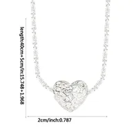 Cœur Luxueux Style Moderne Style Coréen Argent Sterling 925 Pendentif Sautoir Collier De Gros main image 8